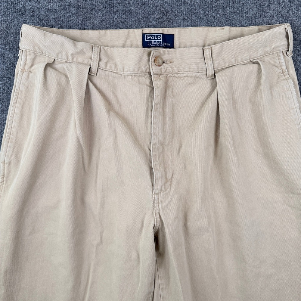 Vintage Polo Ralph Lauren Pants Mens 34x32 Brown Pleated Andrew Made in USA